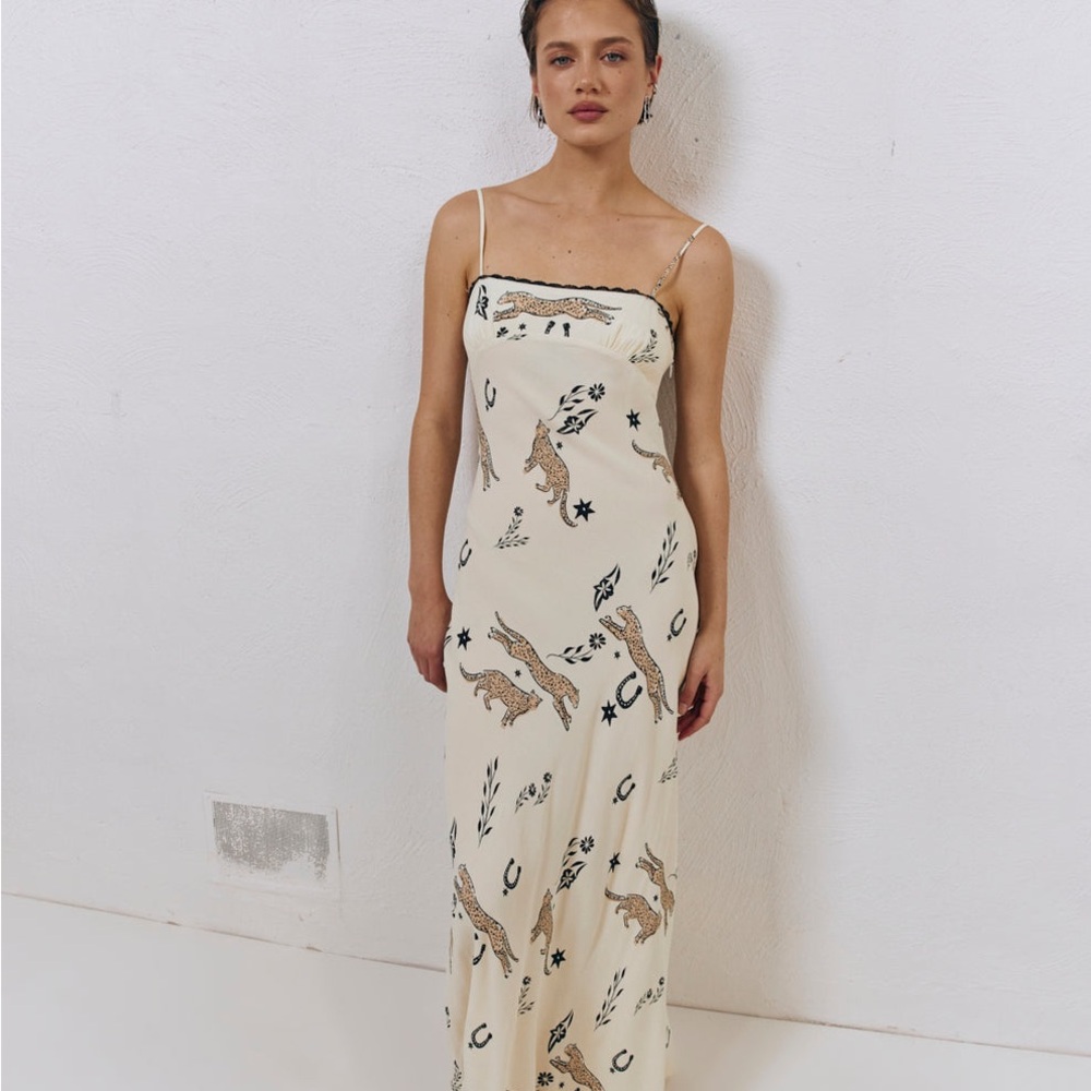 VRG GRL Cosmic Bias Cut Maxi Dress M